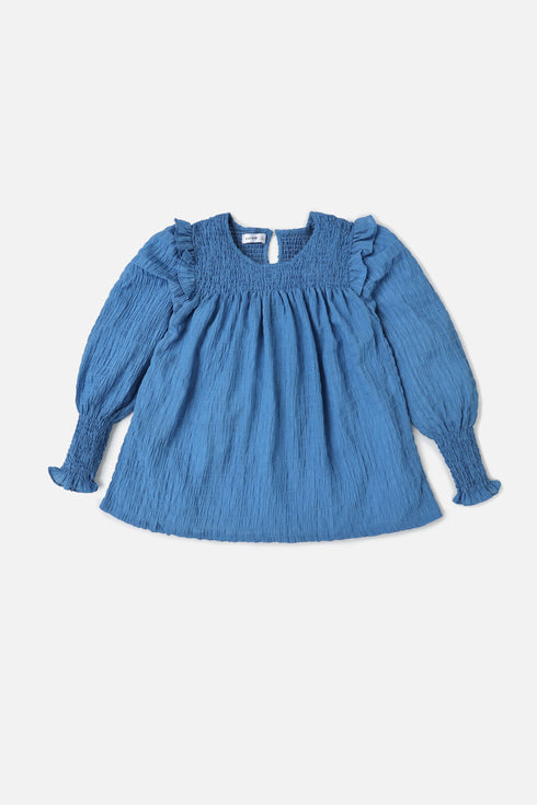 The Blue Smocked Top